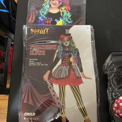 Freakshow Clown Costume With Wig Included