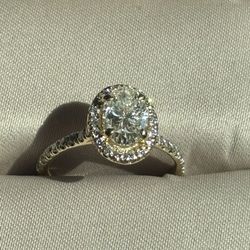 14KY Natural 1.55ctw Oval Diamond Ring Size 6/5.5 Engagement Ring 