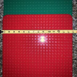 Two LEGO Boards Duplo - Red And Green - 15” X 15” - Like New