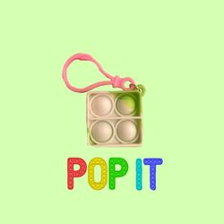 Mini Tie dye Green And White Pop It With Pink Keychain 