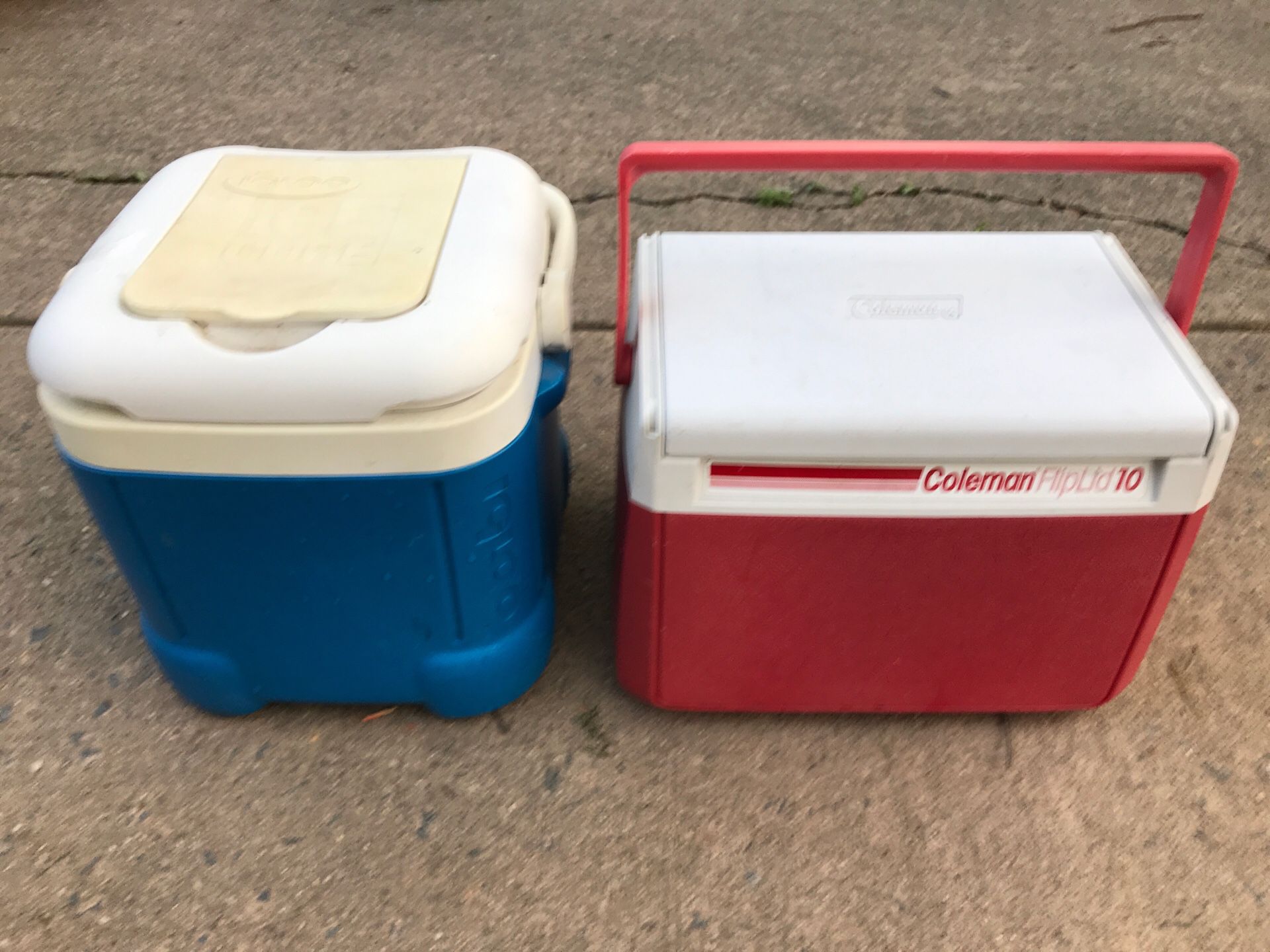 Igloo and Coleman snack coolers