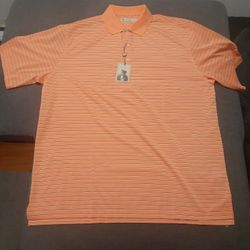 Donald Ross Polo Golf Men XL Orange Short Sleeve W/logo Sleeve 