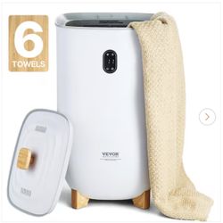 Towel Warmer Bucket 35L, Drying Modes 2-5h, Heating 20-90 Min Auto Shut Off, White, 2-Towel Racks Electric Plug-in