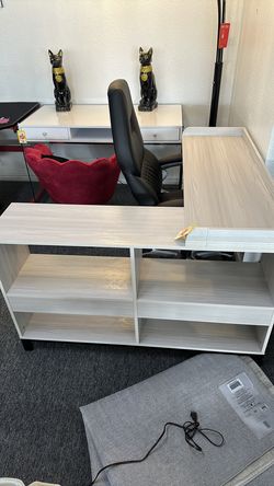 Light gray office desk