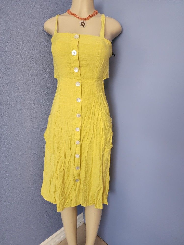 Cute Yellow Long Junior Dress