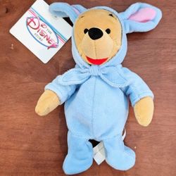 Disney's Winnie THE POOH AS Easter Bunny 8" Plush, 1999 Disney Store Exclusive 