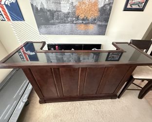 Bar table with glass top