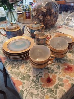 Iridescent Japanese tea set