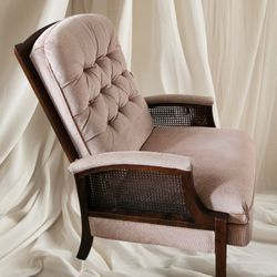 Wood And Wicker Recliner Chair