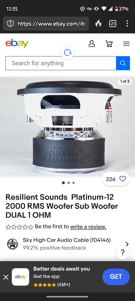  12 inch Subwoofers-5000w Resilient Sounds 