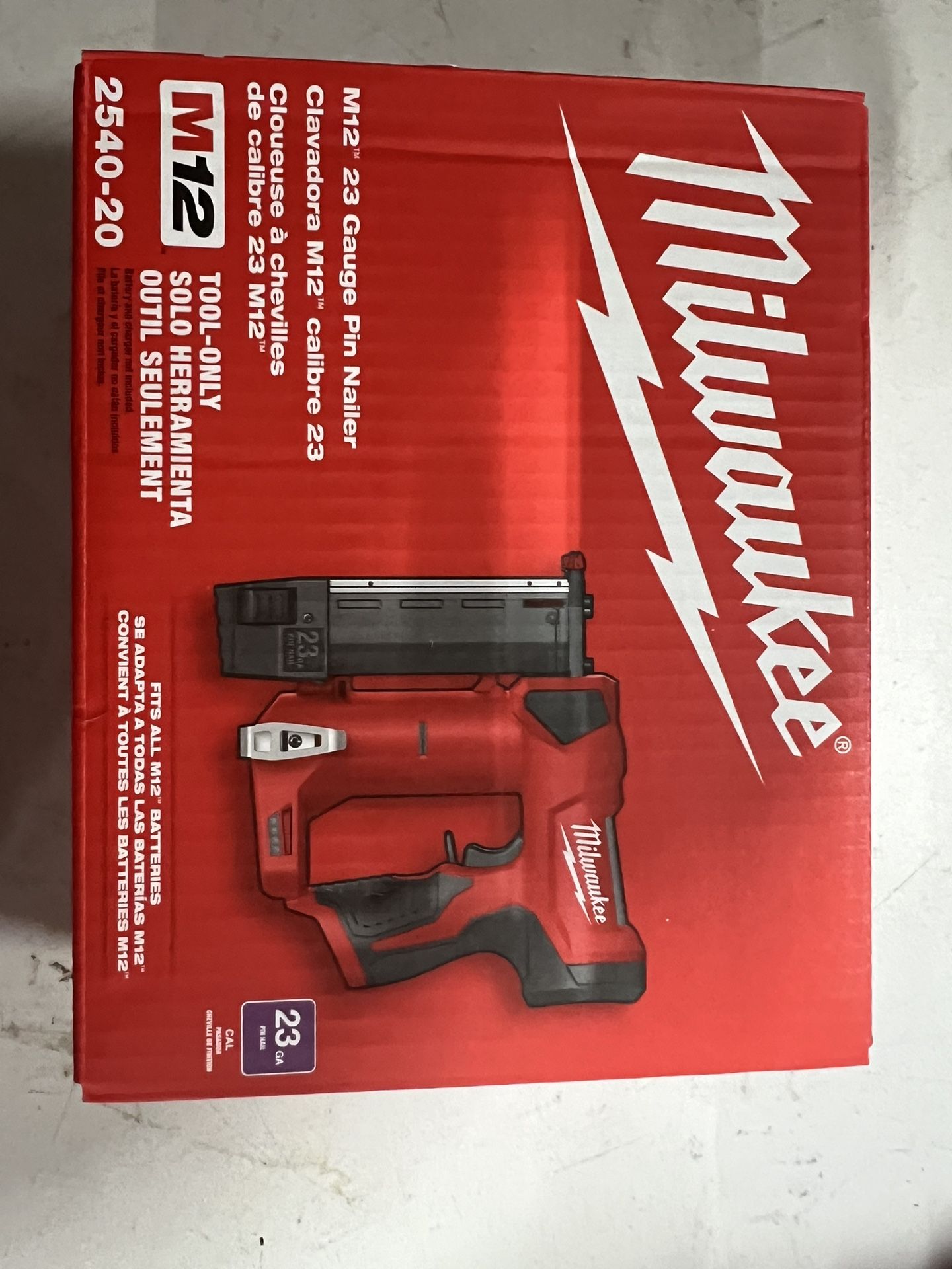 M12 12-Volt 23-Gauge Lithium-Ion Cordless Pin Nailer (Tool-Only)