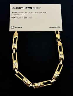 Jewelry 14k two tone yellow gold fashionable bracelet 8.75” diamond 0.6CTW 8mm width
