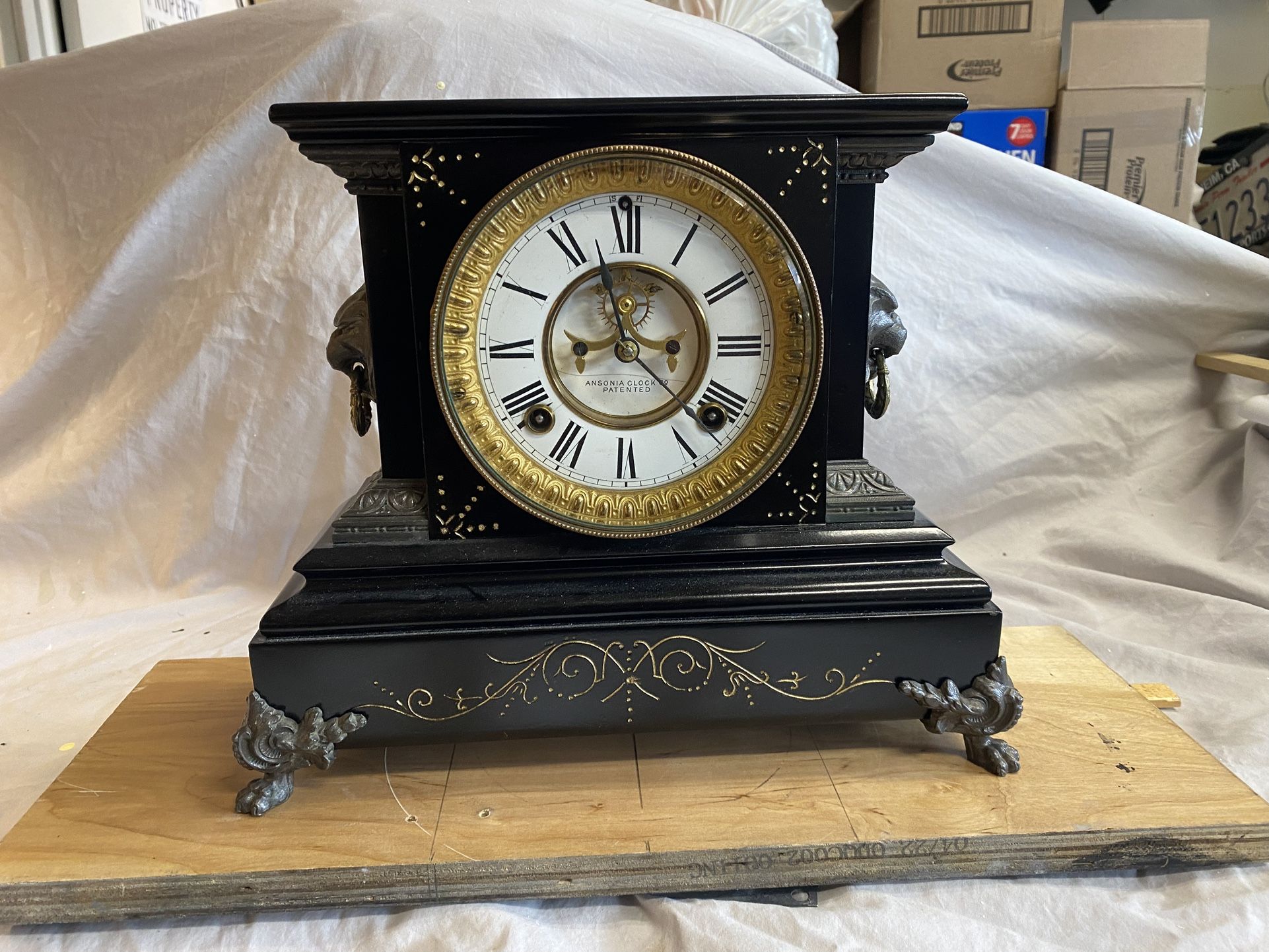 Ansonia Cast Iron Clock.