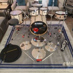 Tama SuperStar Hyperdrive 5pc drum set Complete w/brand new cymbals stands bass pedal seat