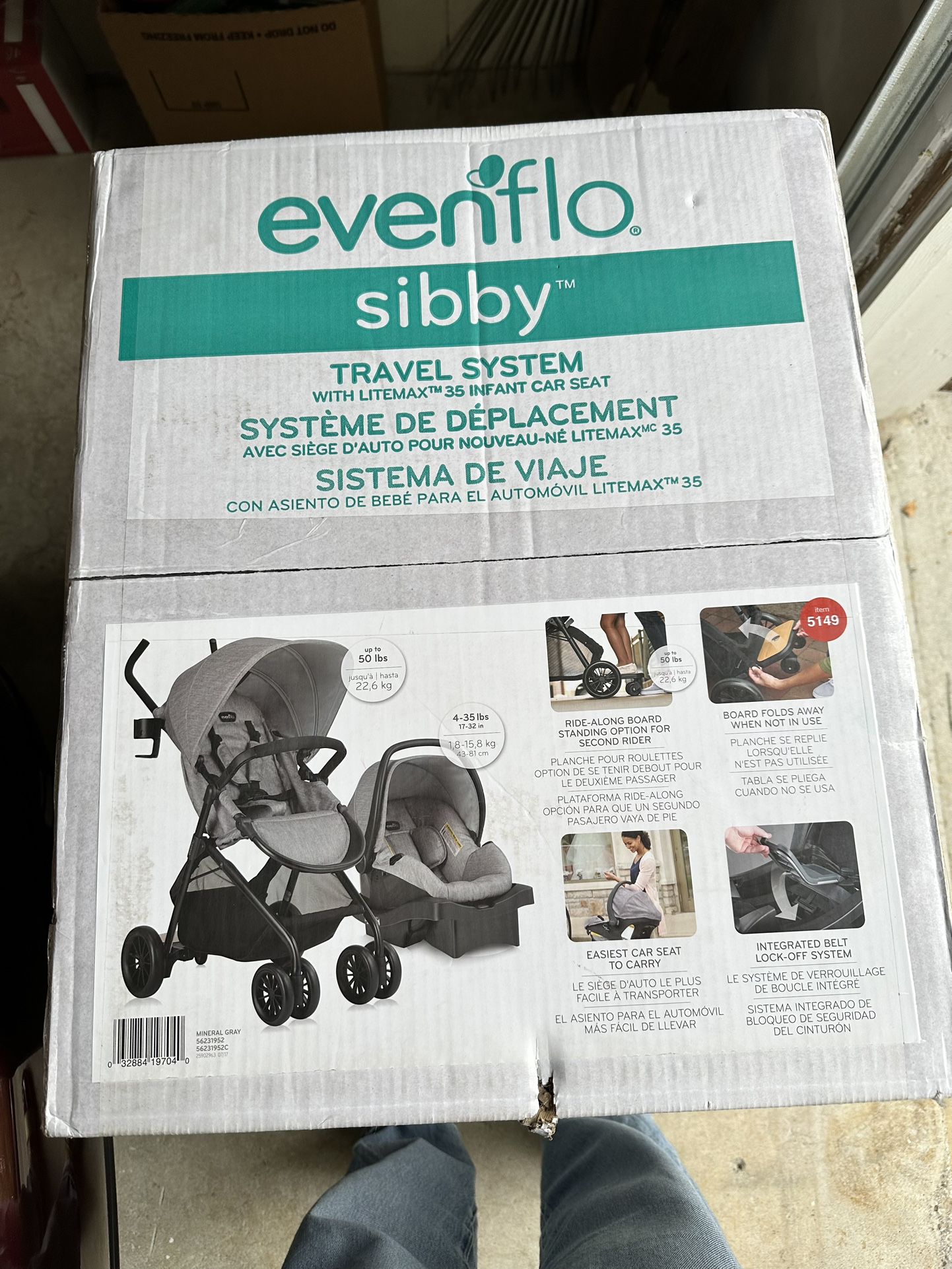 Evenflo Sunny Travel System w/Stroller & Carseat- Mineral Gray