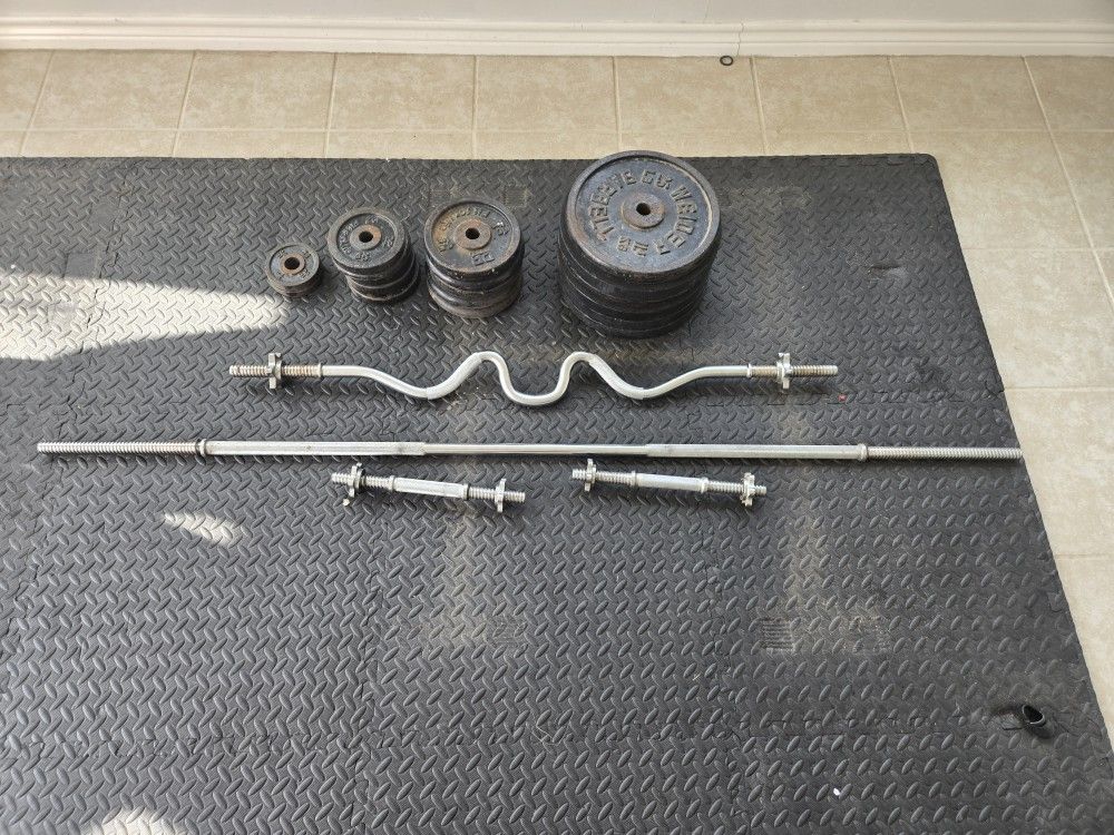 1 Inch Weight Plates + Barbells