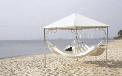 Trinity Hammocks Eternity Hammock with Phifertex Fabric, Sandy Beige