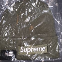 Supreme New Era Box Logo Beanie Light Olive (FW25) 