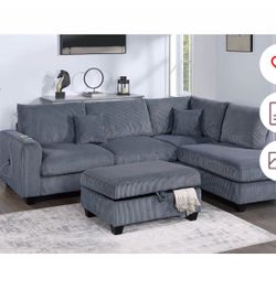 Sectional with ottoman set