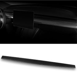 Leeiion Dashcover Trim Real Carbon Fiber for 2020-2023.5 Tesla Model 3&Y Dashboard Wrap 3K Toray Dry Carbon Fiber Interior Decoration Compatible with 