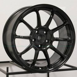 Black 18x9 new rims tires set 5x114.3