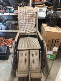 Antique wooden wheelchair