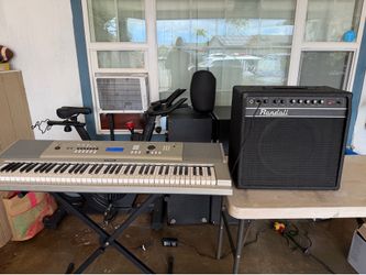 Yamaha YPG-235 Keyboard & Randall RG-50 Guitar amplifier