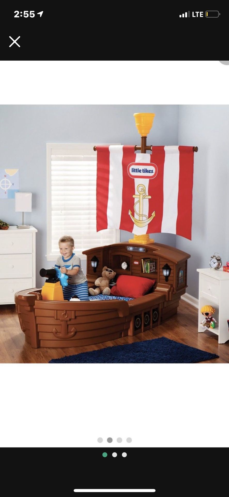 Boat bed for toddler
