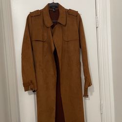 Long Brown Suede Coat