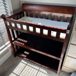 Delta Children Eclipse Changing Table with Changing Pad, Black Cherry