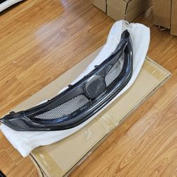 Brand New Real Carbon Fiber Front Bumper Grille Grille For 9th Honda Civic Sedan EX LX 2013-2015 US

