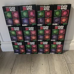 Nee Doh Teenie Fuzz Ball Squeeze Toys Set - Green, Pink, Purple, Orange