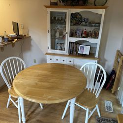 Kitchen Table Chairs And Cabinet
