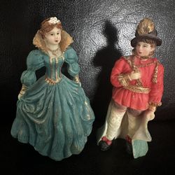 Vintage Doll House Queen & King 4 1/2" Figurine Set 