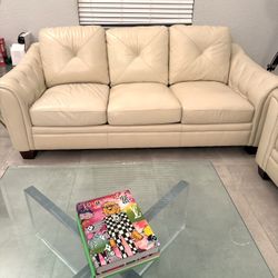 Make An Offer. Real Leather Sofa 