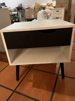 Black And White Nightstand