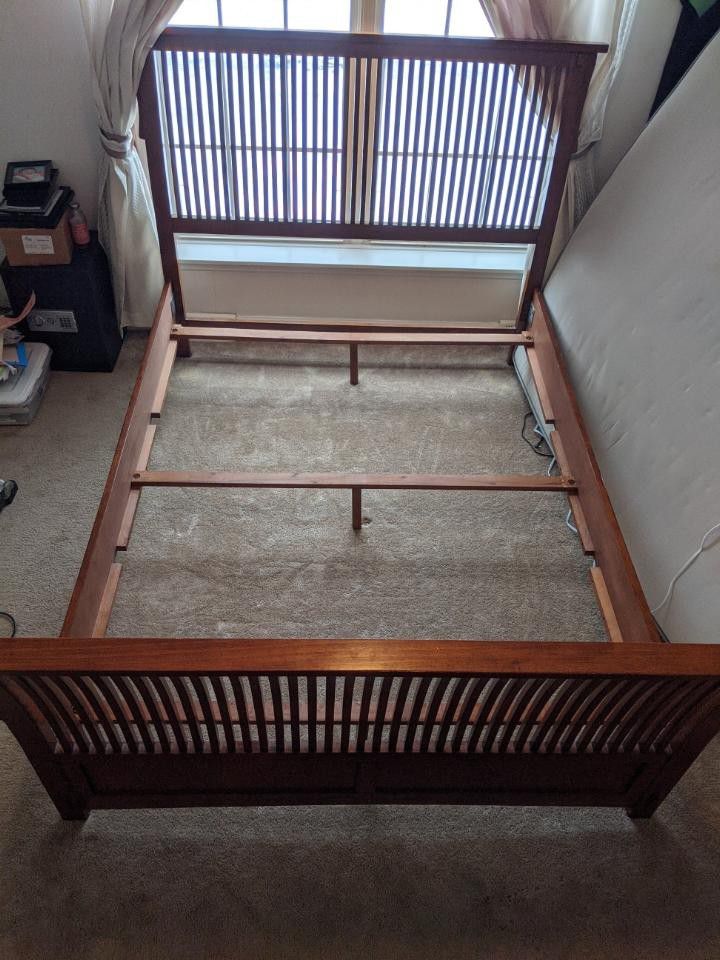 Queen wood bed frame