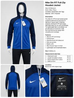 Brand new Nike Dri-FIT Full-Zip Hoodie Jacket – Size M.