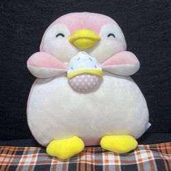Miniso Pink Penguin Holding Ice Cream Plush