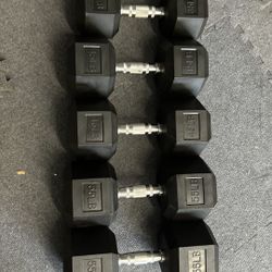 New pair of 35,45,55lb rubber dumbbells $297