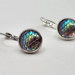 Mermaid-Scale Leverback Earrings