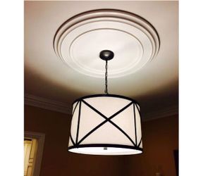 traditional Thermo formed PVC ceiling medallion fits canopies up to 7 13" unfinished ceiling medallion 13"OD x 3 1/2 "ID x 1 1/4 P traditional Thermo