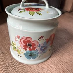 Floral Ceramic Jar with Lid