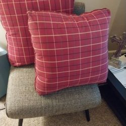 Two Oversized Red Pillows Good For Couch Bed Or Floor Meditation