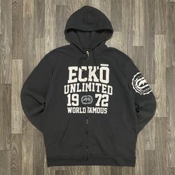 Skater Ecko Unltd Grey And Black With White Accents Hoodie