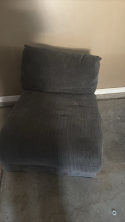 Gray Modular Sectional Couch w/ Ottoman – Deep Seat Modern Sofa