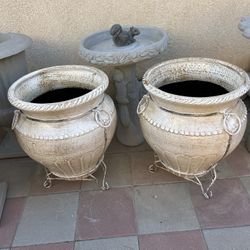 New Flower Pots Made Out Of Clay And Iron 