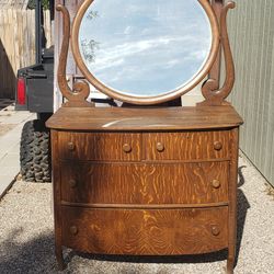 Antique Dresser And Mirror