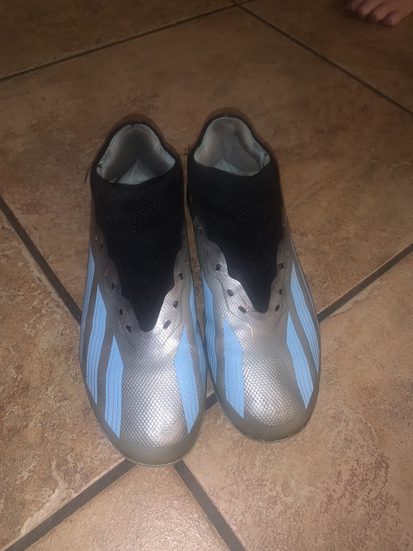 Silver Blue Black And Teal Adidas Messi Soccer Cleats