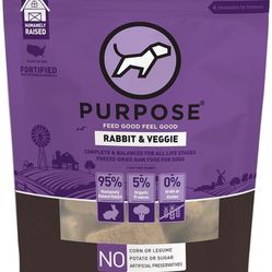 PURPOSE Freeze Dried Raw Dog Food, Rabbit & Veggie Patties Entree, 14 oz - Better Protein, Natural Ingredients, Proudly American Crafted
